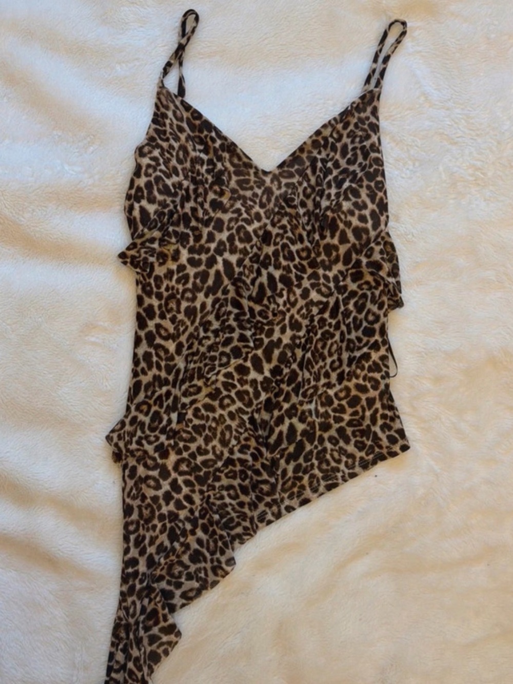 Leopard Print Asymmetrical Top